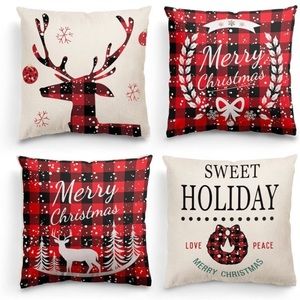 COPY - Christmas Pillow Covers 18x18 Inch Set of 4